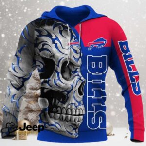 Buffalo Bills Skull Fury NFL Hoodie