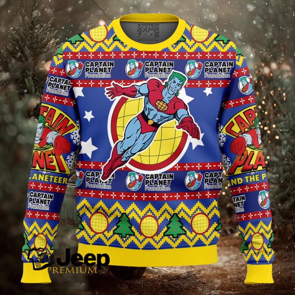 Captain Planet and the Planeteers Ugly Christmas Sweater Captain Planet and the Planeteers Ugly Christmas Sweater