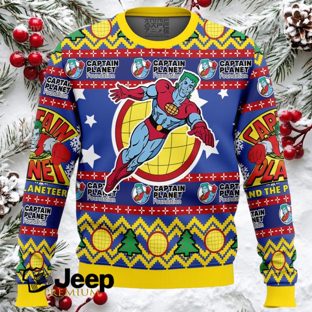 Captain Planet and the Planeteers Ugly Christmas Sweater Captain Planet and the Planeteers Ugly Christmas Sweater