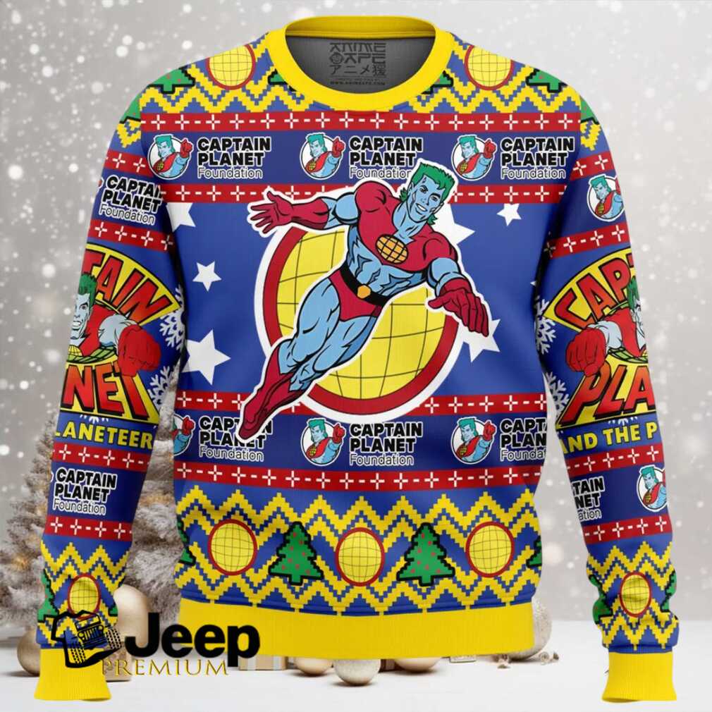 Captain Planet and the Planeteers Ugly Christmas Sweater Captain Planet and the Planeteers Ugly Christmas Sweater