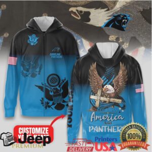 Carolina Panthers Official NFL God Bless America Zip Hoodie