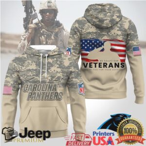Carolina Panthers Official NFL Thank You For Your Service 3D Hoodie