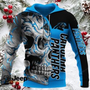 Carolina Panthers Skull Fury NFL Hoodie