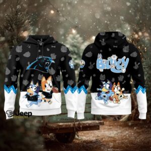 Carolina Panthers x Bluey Night Hoodie Football Hoodie 3D Carolina Panthers x Bluey Night Hoodie Football Hoodie 3D