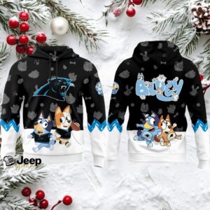 Carolina Panthers x Bluey Night Hoodie Football Hoodie 3D