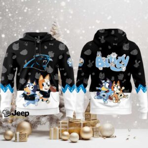Carolina Panthers x Bluey Night Hoodie Football Hoodie 3D