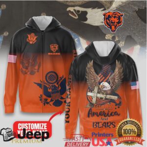 Chicago Bears Official NFL God Bless America Zip Hoodie