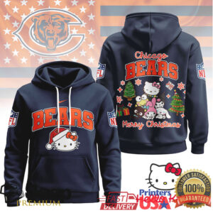 Chicago Bears Official NFL Hello Kitty Christmas 3D Hoodie