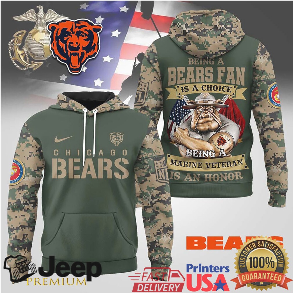 Chicago Bears Official NFL Marine Veteran Hoodie Chicago Bears Official NFL Marine Veteran Hoodie