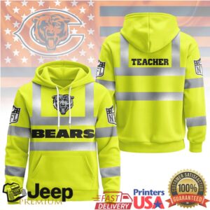 Chicago Bears Official NFL Teacher Safety Hi Vis Hoodie