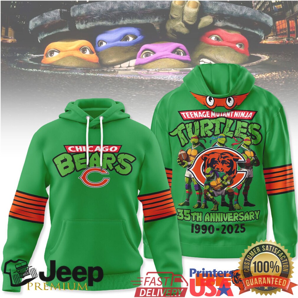 Chicago Bears Official NFL Teenage Mutant Ninja Turtles 35th Anniversary Hoodie Chicago Bears Official NFL Teenage Mutant Ninja Turtles 35th Anniversary Hoodie