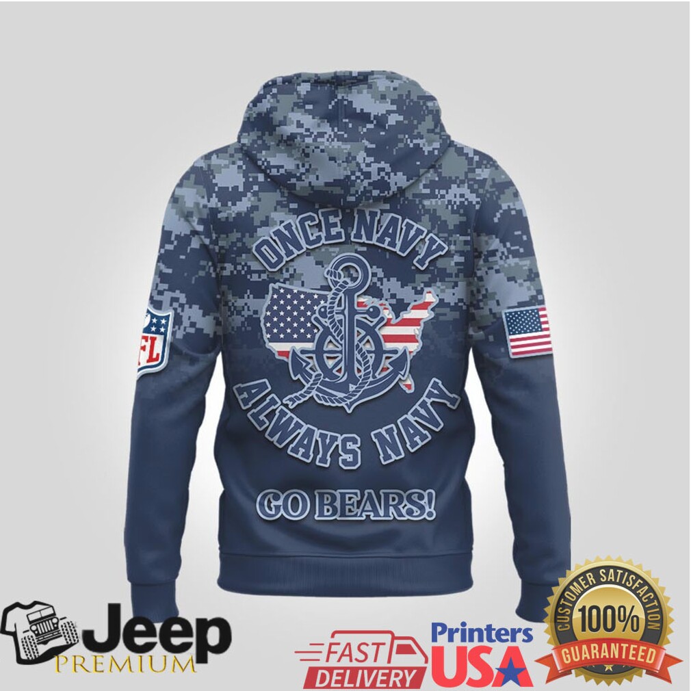 Chicago Bears Official NFL US Navy 3D Hoodie Chicago Bears Official NFL US Navy 3D Hoodie