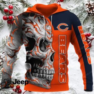Chicago Bears Skull Fury NFL Hoodie