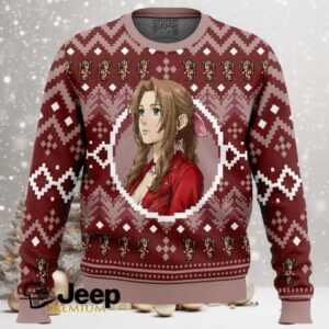 Christmas Aerith Final Fantasy VII Ugly Christmas Sweater