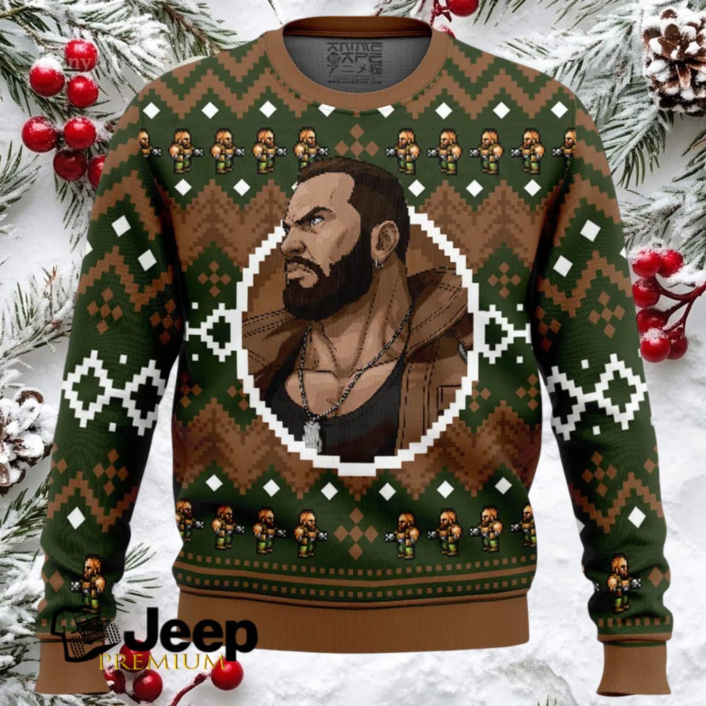 Christmas Barret Final Fantasy VII Ugly Christmas Sweater Christmas Barret Final Fantasy VII Ugly Christmas Sweater