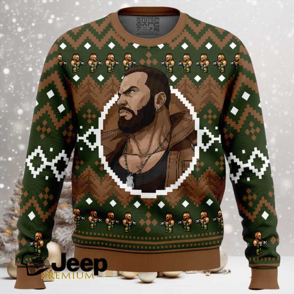 Christmas Barret Final Fantasy VII Ugly Christmas Sweater Christmas Barret Final Fantasy VII Ugly Christmas Sweater