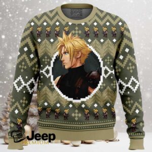 Christmas Cloud Strife Final Fantasy VII Ugly Christmas Sweater