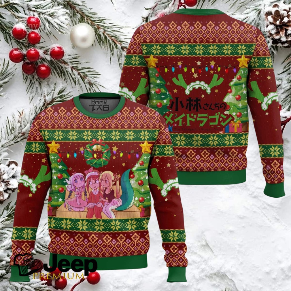 Christmas Family Miss Kobayashi’s Dragon Maid Ugly Christmas Sweater Christmas Family Miss Kobayashi’s Dragon Maid Ugly Christmas Sweater