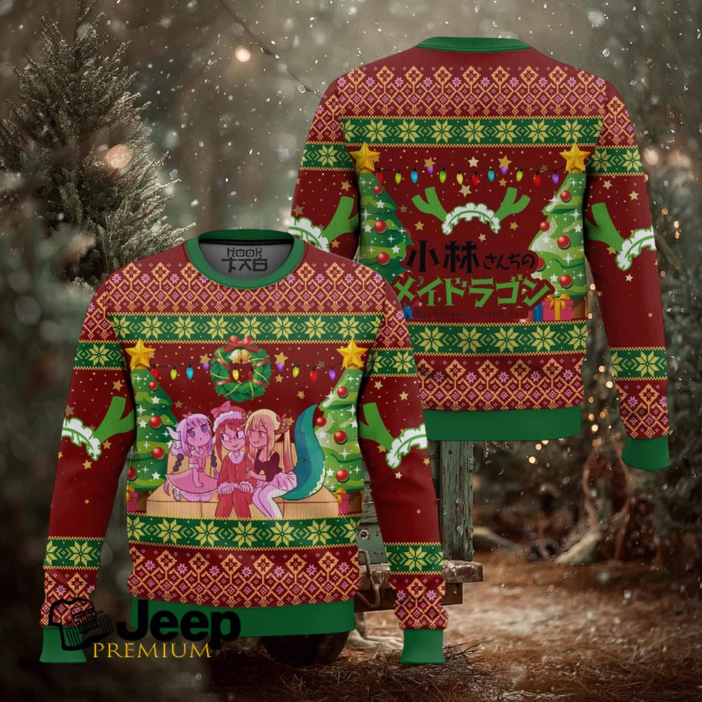 Christmas Family Miss Kobayashi’s Dragon Maid Ugly Christmas Sweater Christmas Family Miss Kobayashi’s Dragon Maid Ugly Christmas Sweater