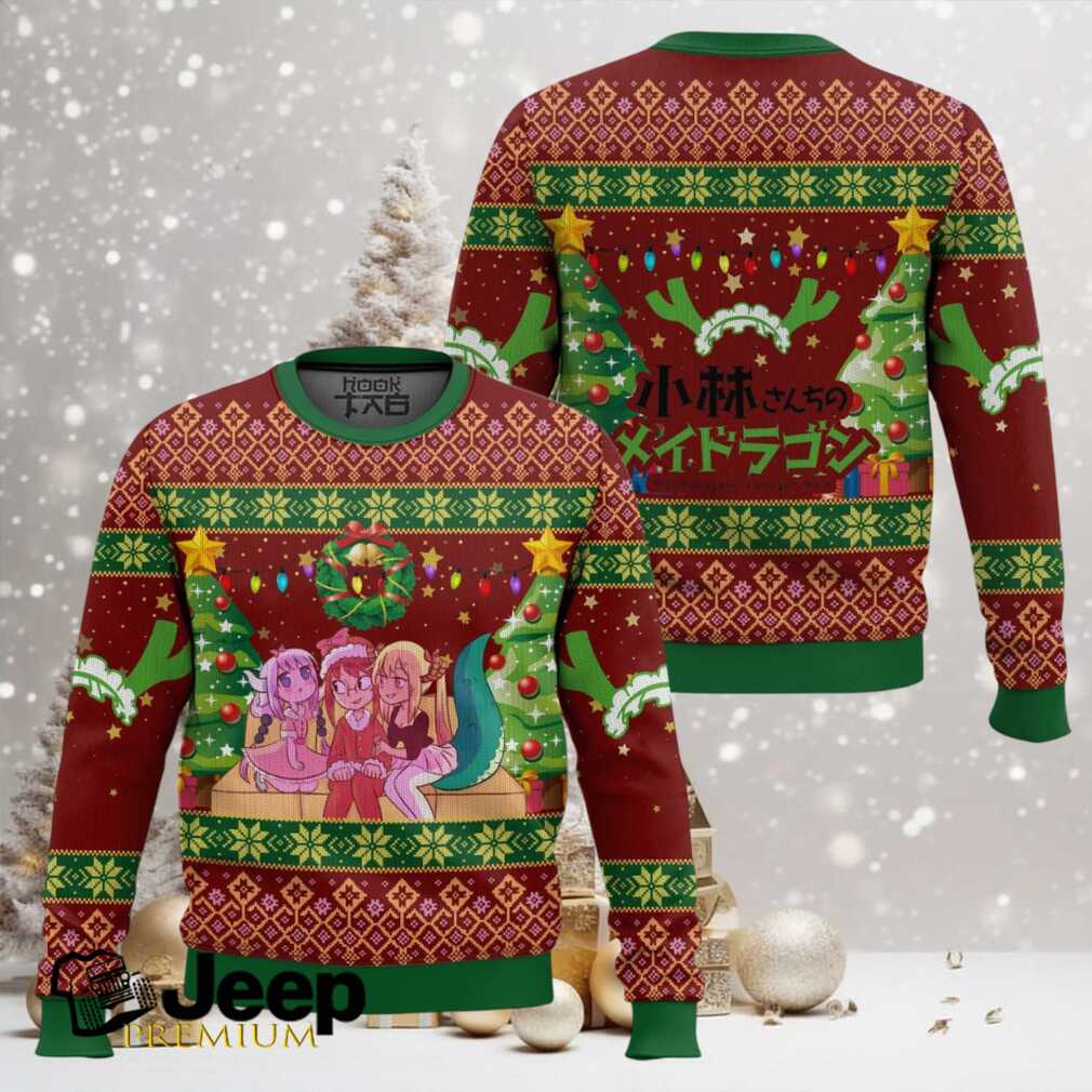 Christmas Family Miss Kobayashi’s Dragon Maid Ugly Christmas Sweater Christmas Family Miss Kobayashi’s Dragon Maid Ugly Christmas Sweater