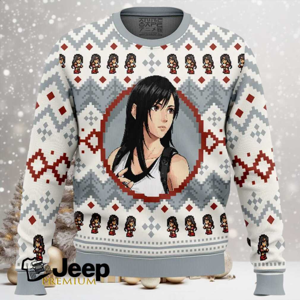 Christmas Tifa Final Fantasy VII Ugly Christmas Sweater Christmas Tifa Final Fantasy VII Ugly Christmas Sweater