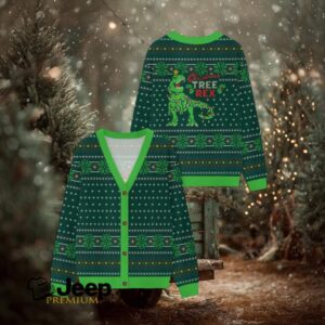 Christmas Tree Rex Ugly Cardigan Sweaters
