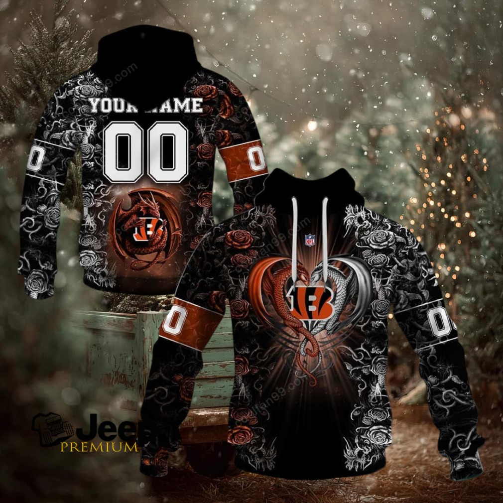 Cincinnati Bengals NFL Rose Dragon Custom Name Cincinnati Bengals NFL Rose Dragon Custom Name