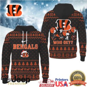 Cincinnati Bengals Official NFL Cozy Snoopy Football Fan Hoodie
