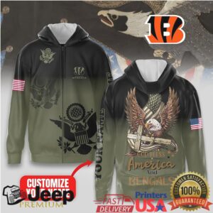 Cincinnati Bengals Official NFL God Bless America Zip Hoodie