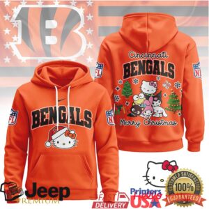 Cincinnati Bengals Official NFL Hello Kitty Christmas 3D Hoodie