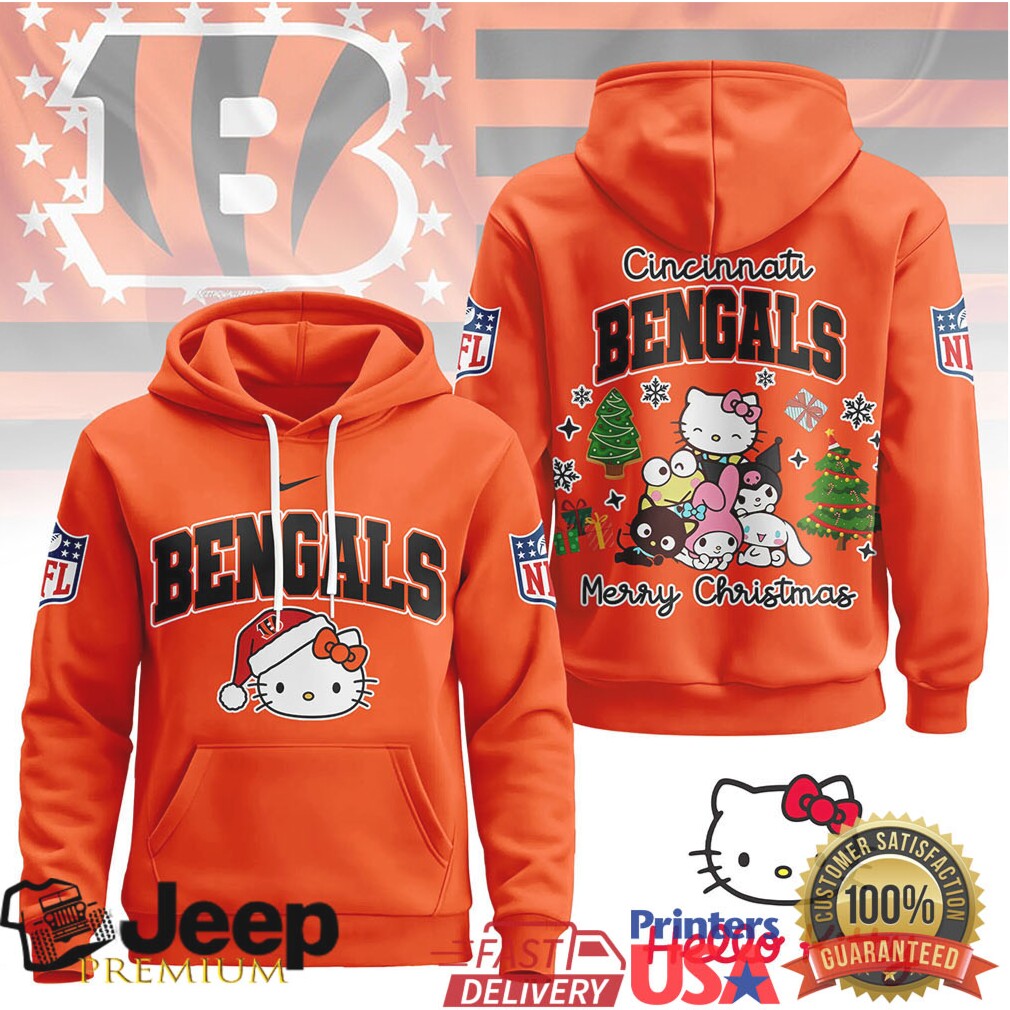 Cincinnati Bengals Official NFL Hello Kitty Christmas 3D Hoodie Cincinnati Bengals Official NFL Hello Kitty Christmas 3D Hoodie