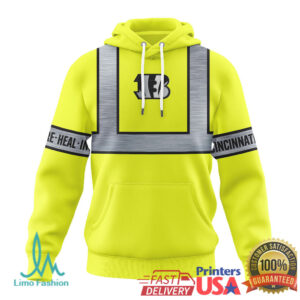 Cincinnati Bengals Official NFL Nurse Safety Hi Vis Hoodie