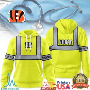 Cincinnati Bengals Official NFL Nurse Safety Hi Vis Hoodie