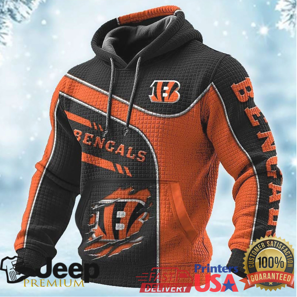 Cincinnati Bengals Two Tone Black & Orange Fan Hoodie Cincinnati Bengals Two Tone Black & Orange Fan Hoodie
