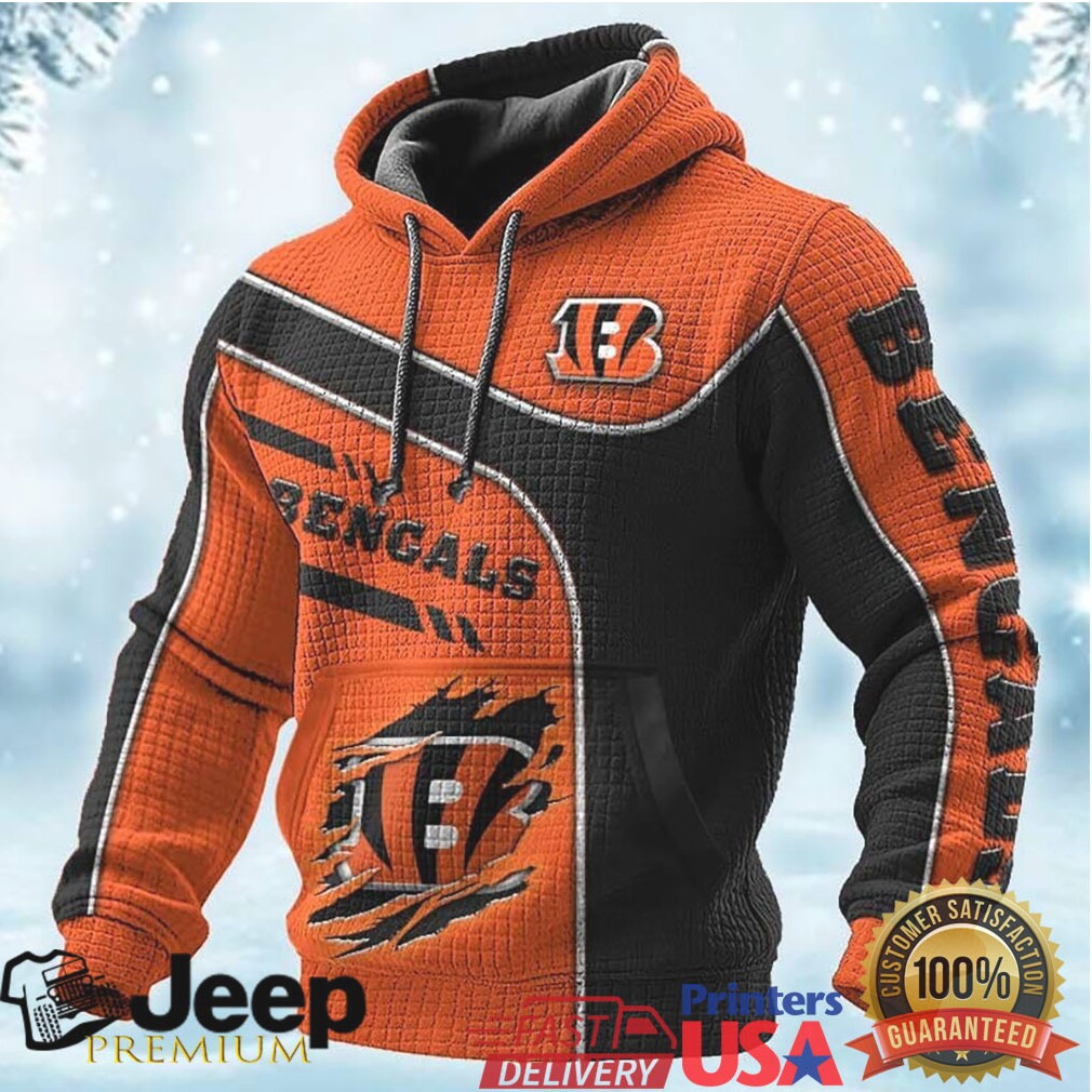 Cincinnati Bengals Two Tone Black & Orange Fan Hoodie Cincinnati Bengals Two Tone Black & Orange Fan Hoodie