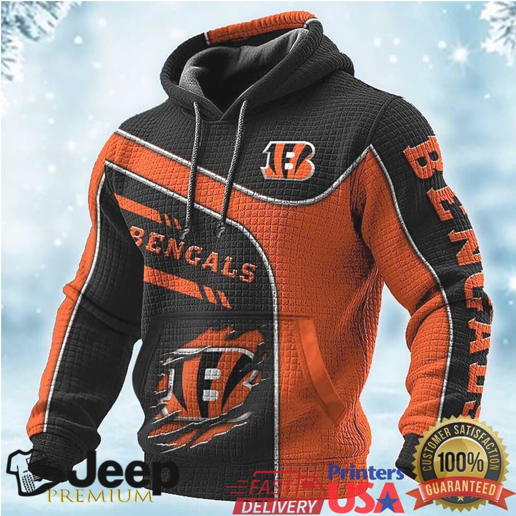 Cincinnati Bengals Two Tone Black & Orange Fan Hoodie Cincinnati Bengals Two Tone Black & Orange Fan Hoodie
