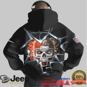 Cleveland Browns Official NFL Customizable Skull Hoodie
