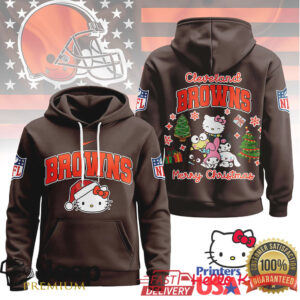Cleveland Browns Official NFL Hello Kitty Christmas 3D Hoodie