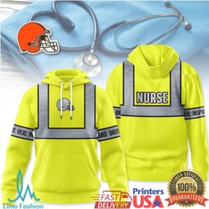 Cleveland Browns Official NFL Nurse Safety Hi Vis Hoodie