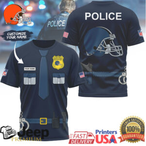 Cleveland Browns Official NFL Police Office Costume 3D Hoodie