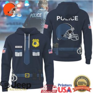 Cleveland Browns Official NFL Police Office Costume 3D Hoodie