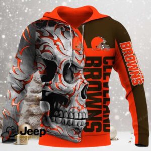 Cleveland Browns Skull Fury NFL Hoodie