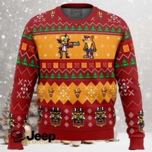 Crash and Doc Neo Crash Bandicoot Ugly Christmas Sweater