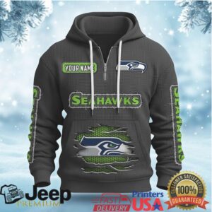 Customizable Seattle Seahawks Distressed Full Zip Hoodie