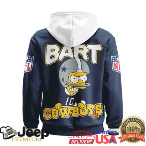 Dallas Cowboys Official NFL Bart Simpson Hoodie