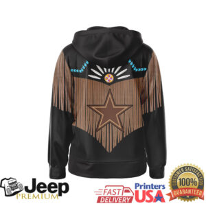 Dallas Cowboys Official NFL Native American Pattern 3D Zip Hoodie