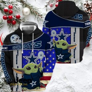 Dallas Cowboys x Baby Yoda Holding Baloon Football Hoodie 3D Custom Name