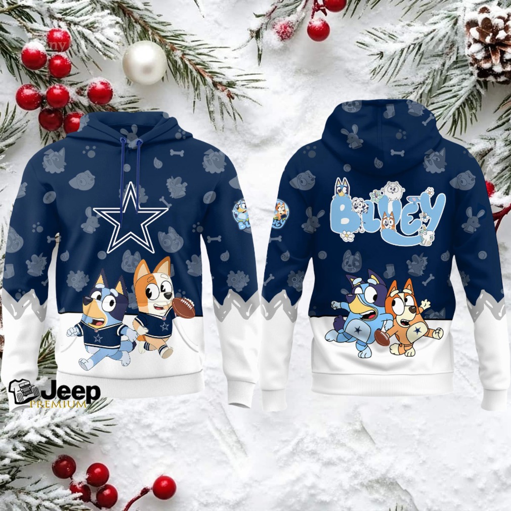 Dallas Cowboys x Bluey Night Hoodie Football Hoodie 3D Dallas Cowboys x Bluey Night Hoodie Football Hoodie 3D