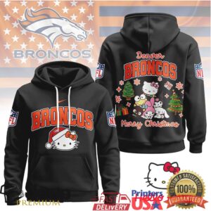 Denver Broncos Official NFL Hello Kitty Christmas 3D Hoodie
