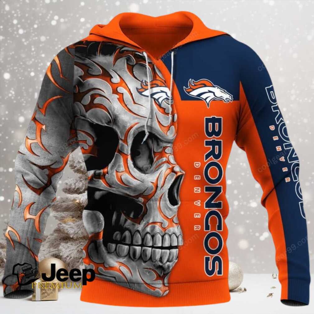 Denver Broncos Skull Fury NFL Hoodie Denver Broncos Skull Fury NFL Hoodie